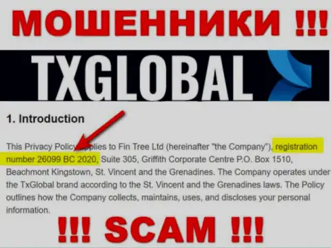 TXGlobal Com не скрыли рег. номер: 26099 BC 2020, да и для чего, обворовывать клиентов номер регистрации не препятствует
