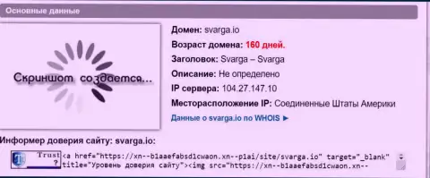 Возраст доменного имени forex брокера Svarga, согласно инфы, полученной на web-сайте довериевсети рф
