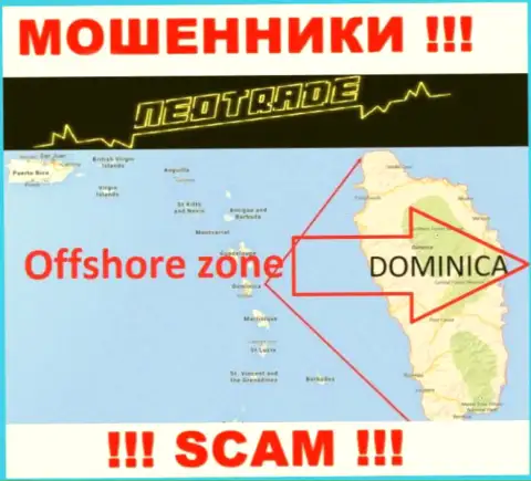 МОШЕННИКИ НеоТрейд имеют регистрацию очень далеко, а именно на территории - Dominika