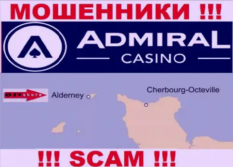 Поскольку Admiral Casino зарегистрированы на территории Alderney, слитые финансовые вложения от них не вернуть