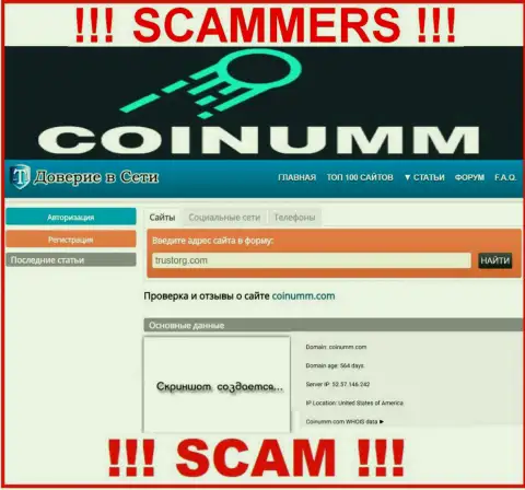 Coinumm Com scammers have been cheating for almost two years