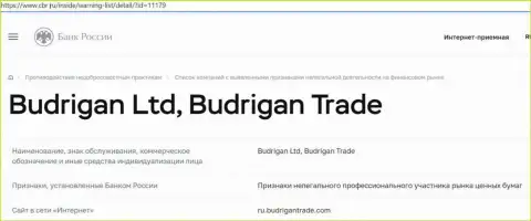 Мошенники Будриган Трейд загремели в черный список Центробанка Российской Федерации