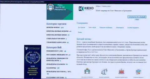 Обзор об работе ФОРЕКС дилера KIEXO LLC, представленный на информационном ресурсе Директори ФинансМагнатес Ком