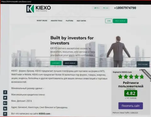 Рейтинг Форекс дилинговой компании Киексо, размещенный на сайте BitMoneyTalk Com