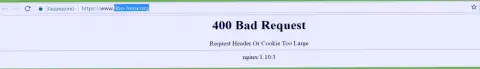 Официальный интернет-сервис forex дилера FIBO-forex Org некоторое количество дней заблокирован и показывает - 400 Bad Request (ошибочный запрос)