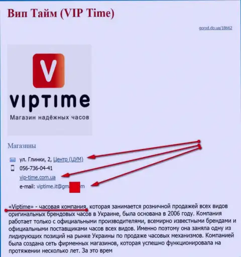Кидал представил SEO, который владеет web-порталом vip-time com ua (торгуют часами)